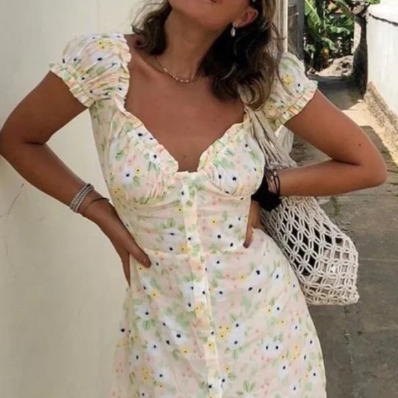 With Jean Dresses & Skirts - With Jéan Isabell Dress in Pansé Rosa print - Size XS